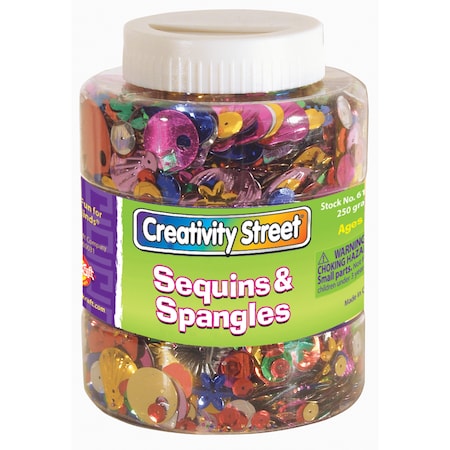 Creativity Street Sequins and Spangles Jar, Assorted Colors and Sizes, 230 grams PAC6129